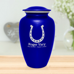 Horseshoe Cremation Urn - Midnight Blue