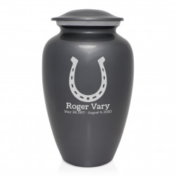 Horseshoe Cremation Urn - Gunmetal Gray