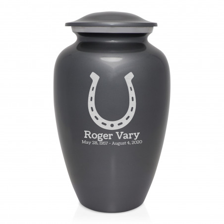 Horseshoe Cremation Urn - Gunmetal Gray