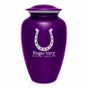 Horseshoe Cremation Urn - Purple Luster