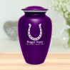 Horseshoe Cremation Urn - Purple Luster