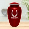 Horseshoe Cremation Urn - Ruby Red