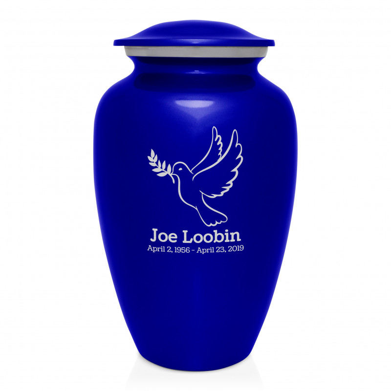Peace Dove Cremation Urn - Midnight Blue