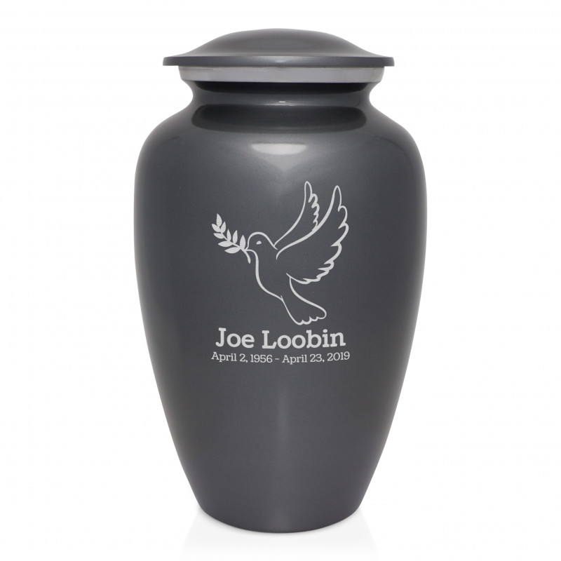 Peace Dove Cremation Urn - Gunmetal Gray