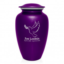 Peace Dove Cremation Urn - Purple Luster