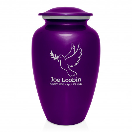 Peace Dove Cremation Urn - Purple Luster