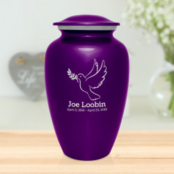 Peace Dove Cremation Urn - Purple Luster