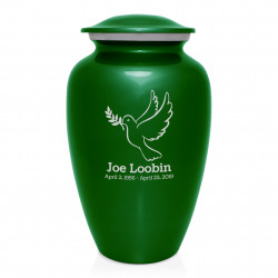 Peace Dove Cremation Urn - Shamrock Green