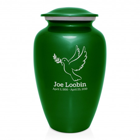 Peace Dove Cremation Urn - Shamrock Green