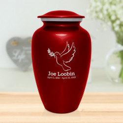 Peace Dove Cremation Urn - Ruby Red
