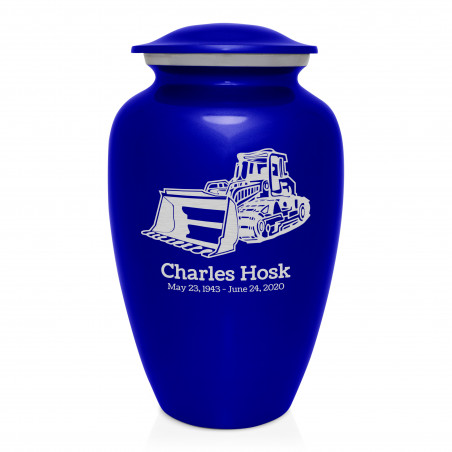 Bulldozer Cremation Urn - Midnight Blue