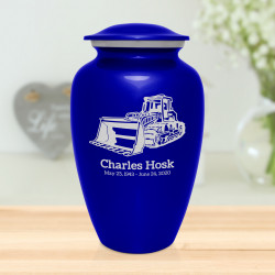 Bulldozer Cremation Urn - Midnight Blue