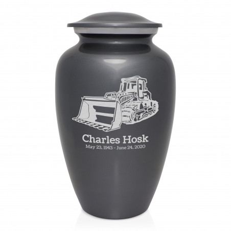 Bulldozer Cremation Urn - Gunmetal Gray