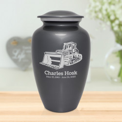 Bulldozer Cremation Urn - Gunmetal Gray
