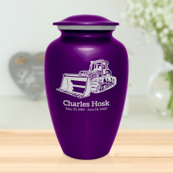 Bulldozer Cremation Urn - Purple Luster