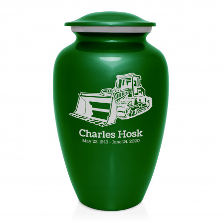 Bulldozer Cremation Urn - Shamrock Green