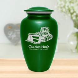 Bulldozer Cremation Urn - Shamrock Green