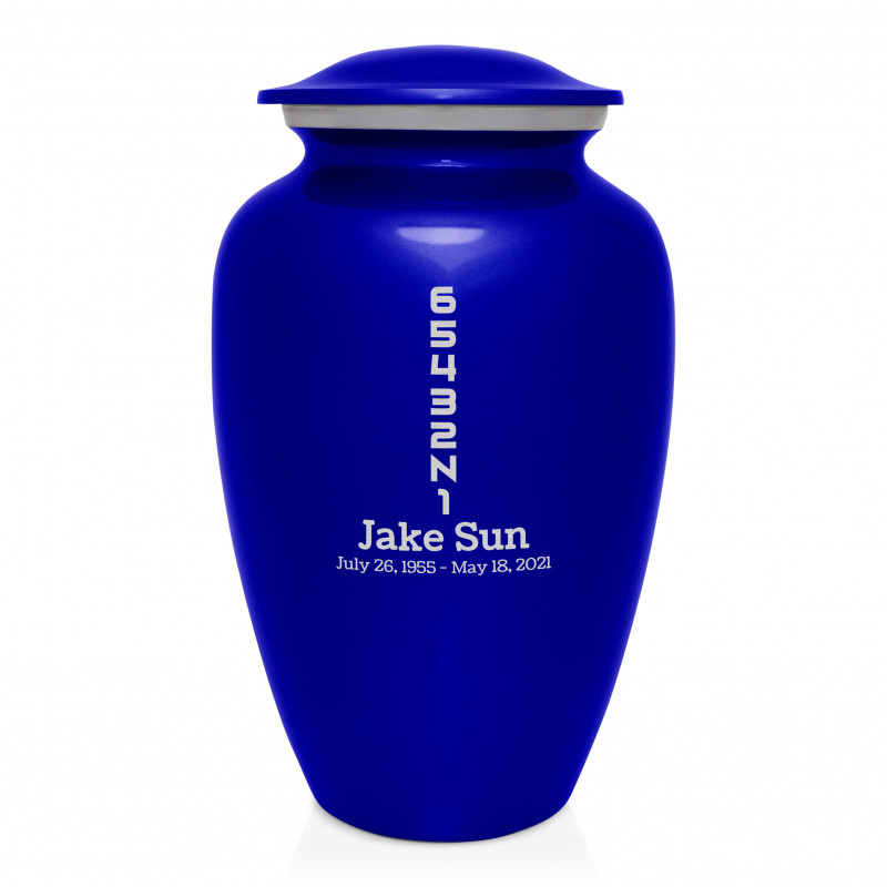 Motorcycle Gears Cremation Urn - Midnight Blue