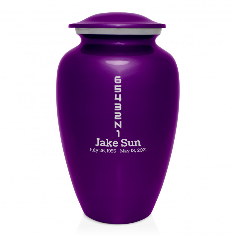 Motorcycle Gears Cremation Urn - Purple Luster