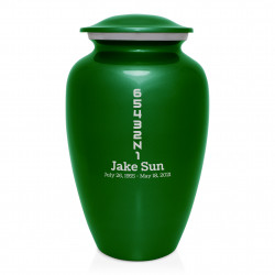 Motorcycle Gears Cremation Urn - Shamrock Green