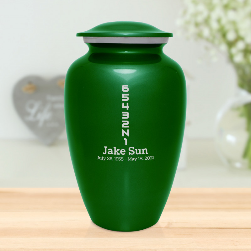 Motorcycle Gears Cremation Urn - Shamrock Green