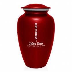 Motorcycle Gears Cremation Urn - Ruby Red