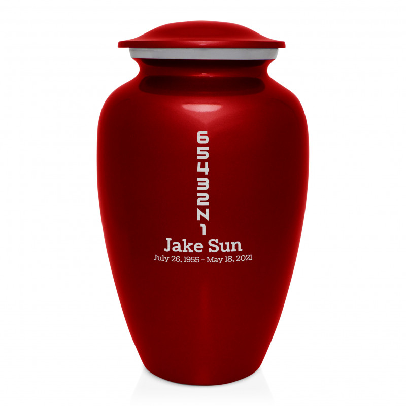 Motorcycle Gears Cremation Urn - Ruby Red