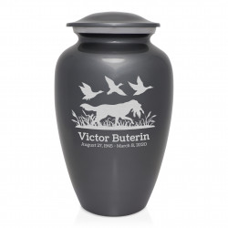 Duck Hunting Dog Cremation Urn - Gunmetal Gray