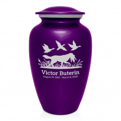 Duck Hunting Dog Cremation Urn - Purple Luster