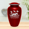 Duck Hunting Dog Cremation Urn - Ruby Red