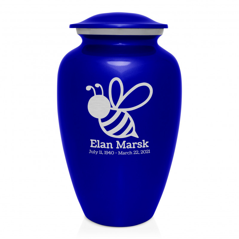 Bee Cremation Urn - Midnight Blue