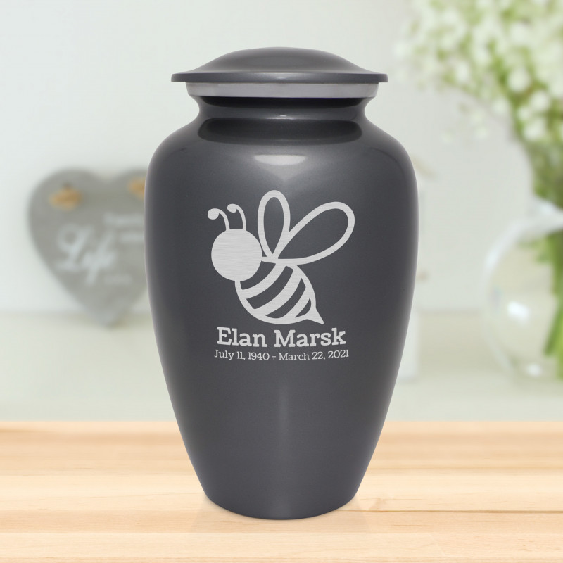 Bee Cremation Urn - Gunmetal Gray