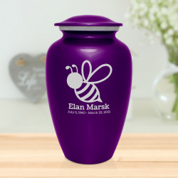 Bee Cremation Urn - Purple Luster