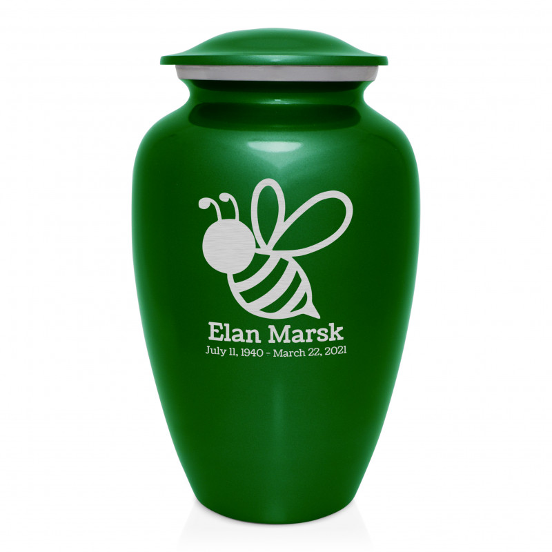 Bee Cremation Urn - Shamrock Green