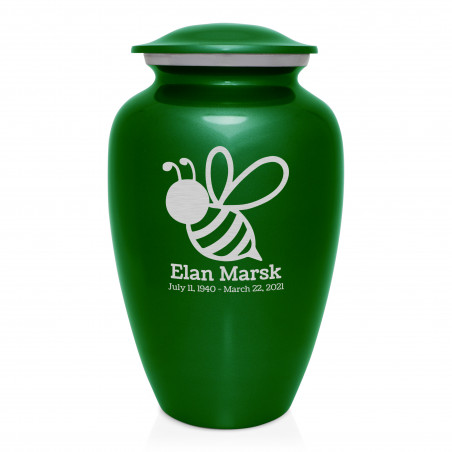Bee Cremation Urn - Shamrock Green