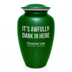 It's Awfully Dark In Here Cremation Urn - Shamrock Green