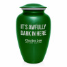 It's Awfully Dark In Here Cremation Urn - Shamrock Green