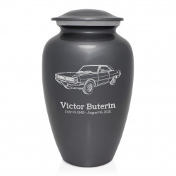 Seventies Muscle Car Cremation Urn - Gunmetal Gray