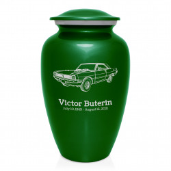 Seventies Muscle Car Cremation Urn - Shamrock Green