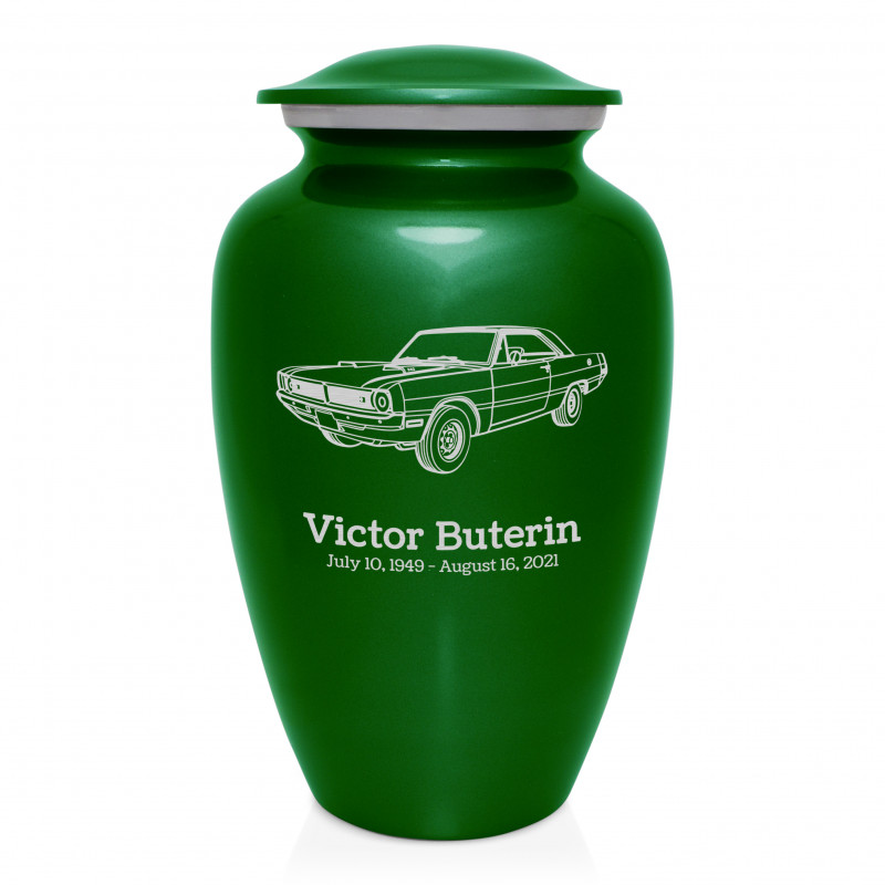 Seventies Muscle Car Cremation Urn - Shamrock Green