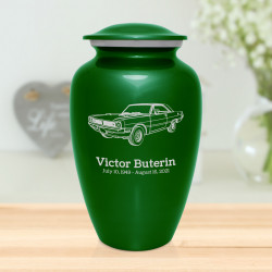 Seventies Muscle Car Cremation Urn - Shamrock Green