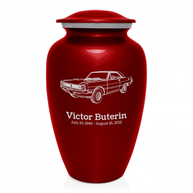 Seventies Muscle Car Cremation Urn - Ruby Red