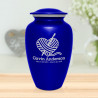 Crochet Heart Cremation Urn - Midnight Blue