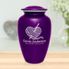 Crochet Heart Cremation Urn - Purple Luster