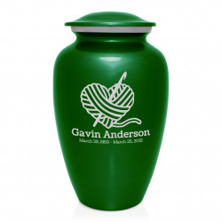 Crochet Heart Cremation Urn - Shamrock Green
