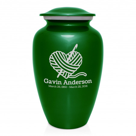 Crochet Heart Cremation Urn - Shamrock Green