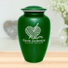 Crochet Heart Cremation Urn - Shamrock Green