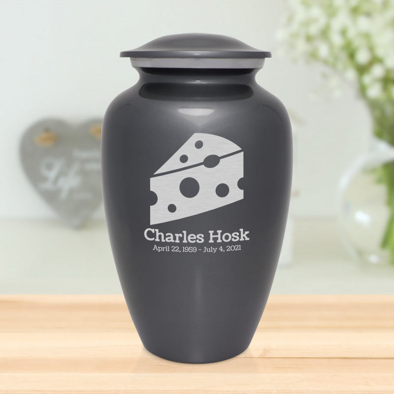 Cheese Cremation Urn - Gunmetal Gray