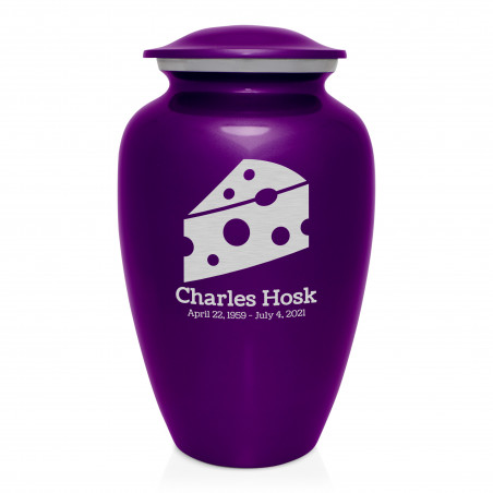 Cheese Cremation Urn - Purple Luster