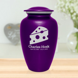 Cheese Cremation Urn - Purple Luster